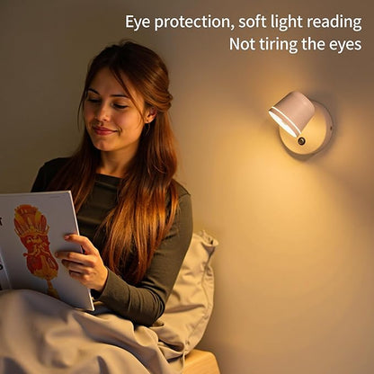 Aisilan Wall Sconce, Hardwired Touch Dimmable Wall Light with 3 Color Temperatures, Adjustable 7W LED Wall Lamp CRI97, Modern White Aluminum Sconce for Bedroom Bedside Hallway