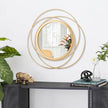 Gold Art Large Round Mirror with Iron Metal Wire Frame Wall-Mounted Mirror for Home Decor Living Room Bedroom Bathroom Entryway 16
