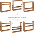 Domax Bamboo Bathroom Shelf 3-Tier Wall Mount Storage Rack Multifunctional Adjustable Layer Free Standing Over Toilet Utility Shelves Living Room Kitchen (Walnut)