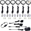 AIBOO Under Cabinet LED Black Cover Puck Lighting Kit with Touch Dimmer Switch for Kitchen Cupboard Closet Lighting (6 Lights,Warm White)