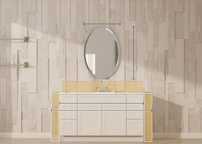 VocalStar Frameless Oval Mirror, 28
