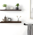PHPH 24 Inch Wood Floating Shelves for Wall, Wooden Wall Shelves for Bedroom, Set of 4 Brown
