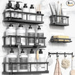YASONIC Shower Caddy Adhesive, Rustproof Shower Shelves for Inside shower, No Drilling Bathroom Organizers and Storage, 6 Pack Large Capacity Bathroom Caddy for Kitchen & Home Decor-XXL Size