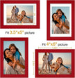 Vittanly 4x6 Picture Frame Set of 4, Display Pictures 3.5x5 with Mat or 4x6 without Mat, Small Photo Frames for Wall or Tabletop Display, Engineered Wood with Shatter Resistant Plexiglass, Red