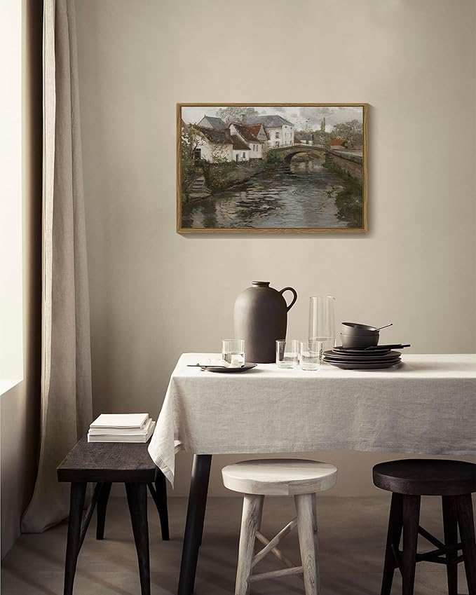 SHENIFY Large Vintage Town Framed Canvas Wall Art French Classic Wall Prints Modern Farmhouse Dining Rooms Hallways Living Rooms Bedroom Decor - 16