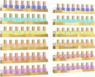 12 Pack Gold Mirror Nail Polish Racks 15 Inch Acrylic Wall Mount Shelves with Stopper for Nail Polish Organizer, Picture Frames, Books, Home Dec