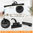 Rechargeable Picture Light for Wall, Cordless Art Lights Battery Operated, Dimmable Wall Light with Remote & Timer, 3 Color Modes for Paintings, Gallery, Artwork(Black, 12inch)
