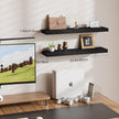 Floating Shelves for Wall, Bathroom Shelves Over Toilet, Wall Shelves & Book Shelf for Room, Hanging Shelf, Modern Wooden Mounted Floating Shelves, 24x7x1.5 in (Black, Set of 2)