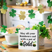 St Patricks Day Decor Irish Blessing Decorations May All Your Rainbows End with a Pot of Gold Rustic Wood Sign Home Tabletop Shelf Desk Decor St Patrick's Day Decorations 5 X 5 Inches