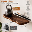 Floating Shelves for Wall, 24 inch Rustic Wooden Floating Shelves, Wall-Mounted Floating Bookshelf, Hanging Shelves with Unique Natural Grain for Living Room, Bedroom, Kitchen (Walnut Color)