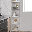 5-Tier Corner Shelf Stand Marble White 50.2