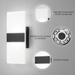Wall Sconces Set of Two,Modern Black LED Wall Lights,12W 2700K-5000K Adjustable,Hardwired Acrylic Sconces Wall Decor Set of 2,Dimmable Wall Mount Light for Living Room Bedroom Hallway,ETL