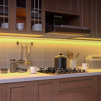 3 Pack Battery Operated LED Strip Lights for Under Cabinet, Under Counter Click Light for Kitchen Cabinet Closet Shelves (Cool White) 5000K, Without Batteries
