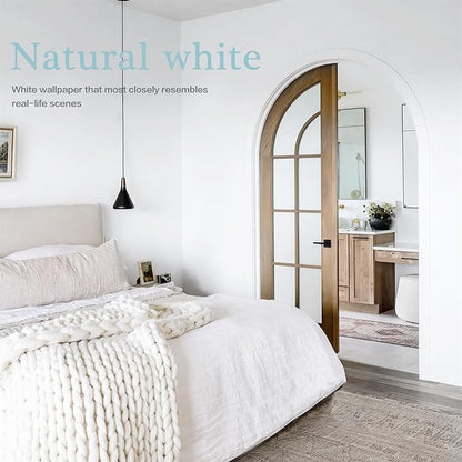 Dimoon 590''x17.7'' Peel and Stick Wallpaper White Contact Paper for New Environmentally Friendly Materials Thickening Upgrade Embossed Renter Friendly Wall Paper Modern Vinyl Wrap Countertop Bedroom