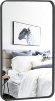 ZenStyle Black Metal Framed Rectangular Wall Mirror 24