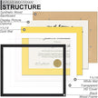 A PLUS MAX 11x14 Diploma Frame Display 8.5 x 11 Certificate with White & Gold Mat, Engineered Wood Document Frame with Black Wood Grain for Masters Associates Bachelor Degree - 1 Pack