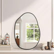 Black Irregular Wall Mirror Asymmetrical Bathroom Mirror Metal Framed Mirrors Decorative Bedroom Living Room Vanity Entryway 26''x18''