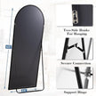 DUMOS Arched Full Length Mirror with Stand Floor Standing Aluminum Frame for Bedroom Body Hanging Leaning Modern Simple Home Decor Shatter-Proorf Nano Glass Wall Living Room Cloakroom Black 65