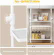 Homeiju 3-Tier Spice Rack Organizer, Multi-functional Kitchen Countertop Shelves, Wall Mount Hanging Spice Rack Seasoning Organizer for Kitchen Organization and Storage, Free Adjustable Height
