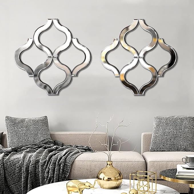 DMDFIRST Arc-Shaped Decorative Wall Mirror Silver 20
