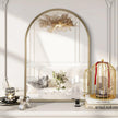 Bathroom Arched Wall Mirror Brushed Metal Vanity Wall Mounted Mirror for LivingRoom Bedroom Entryway Room Vanity Home Decor 28