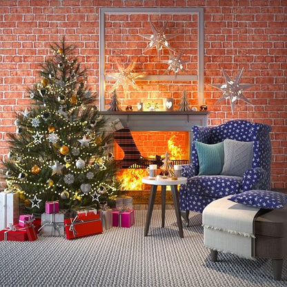 Cohoo Home Red Brick Wallpaper Peel and Stick Contact Paper 18inW 118inL Faux 3D Brick Contact Paper Self Adhesive Removable Wallpaper Backsplash Wrapping Fireplace Wall Sticky Waterproof Vinyl
