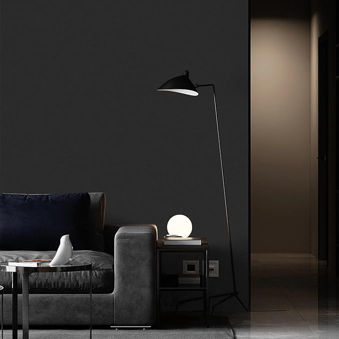 practicalWs Black Wallpaper Peel and Stick with Tools, Matte Black Contact Paper Self-Adhesive and Removable 17.7'' x 590.5'', Thickened Wall Paper for Cabinets, Drawers and Countertop