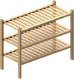 (Thick Bamboo Shoe Rack for Entryway, 3-Tier Free Standing Shoe Racks Stackable Shoe Rack Organizer for Hallway Closet Living Room 27 x12 x21 Inches