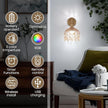 Vintage Battery Operated Set of Two,Wireless Wall Sconces Dimmable Rechargeable Battery, 12 Colors RGB Lamp with Remote for Dining Room Hallway Living Room