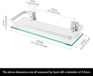 KES Bathroom Glass Shelf, Storage Shelf Wall Mounted Extra Thick Tempered Glass and Aluminum Silver Wall Mounted, A4126A