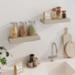 Fun Memories Floating Shelves for Wall, 20 Inch Floating Shelves Set of 2, Hanging Shelf with Invisible Brackets, Wood Shelves for Living Room, Bedroom, Kitchen, Grey