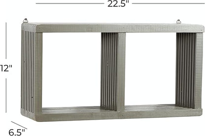 Deco 79 Wall Shelf, 23" L x 7" W x 12" H, Grey