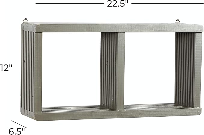 Deco 79 Wall Shelf, 23" L x 7" W x 12" H, Grey