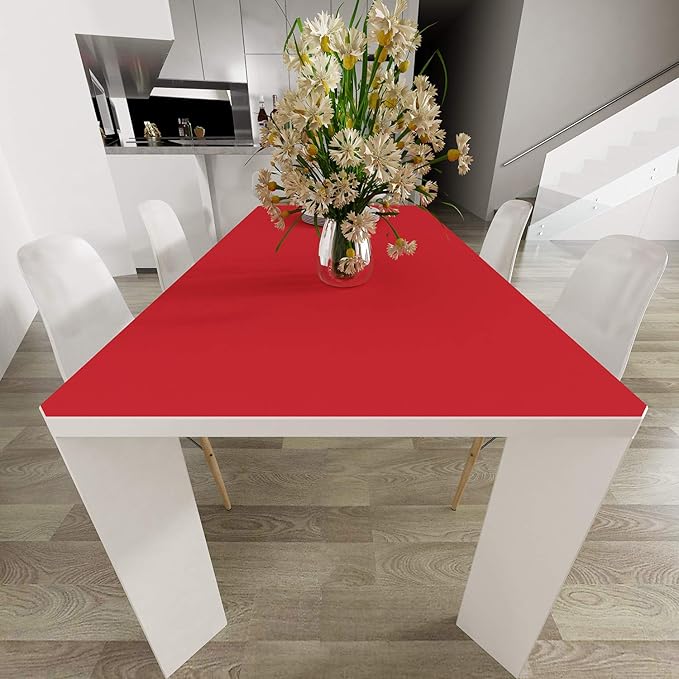 Livelynine 24 X 394 Wide Red Peel and Stick Wallpaper Removable Kitchen Cabinet Contact Paper Waterproof Renter Friendly Counter Top Covers Matte Red Vinyl Wrap for Cabinets Bathroom Living Room Wall