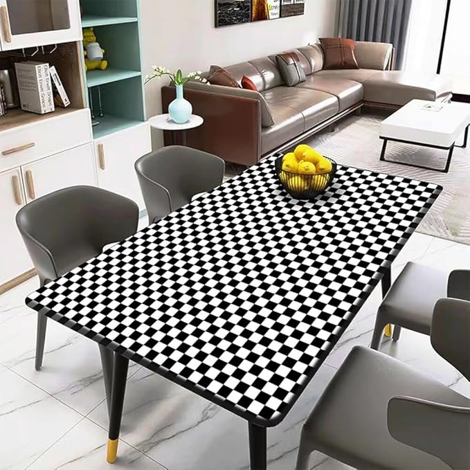 Black and White Contact Paper Mosaic Checkered Peel and Stick Wallpaper Lattice Self Adhesive Waterproof Vinyl Roll for Bathroom Kitchen Backsplash Cabinets Shelf Liners Drawers 17.3"x80"