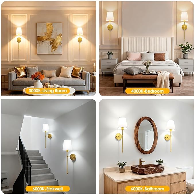 OCATO Battery Operated Wall Sconce: 10000mAh Wireless Wall Sconces Set of Two Rechargeable Lamp Dimmable Magnetic Lights with 7 RGB Colors and Remote Walls Decor for Bedroom Living Room Hallway