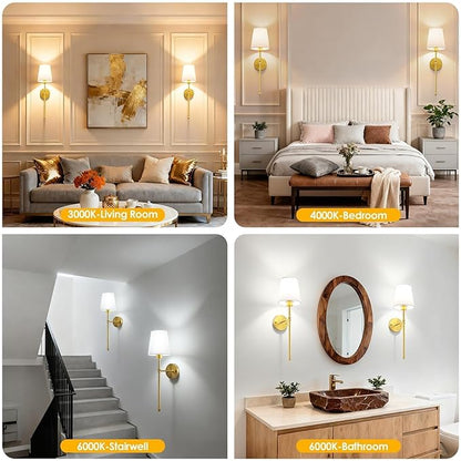 OCATO Battery Operated Wall Sconce: 10000mAh Wireless Wall Sconces Set of Two Rechargeable Lamp Dimmable Magnetic Lights with 7 RGB Colors and Remote Walls Decor for Bedroom Living Room Hallway
