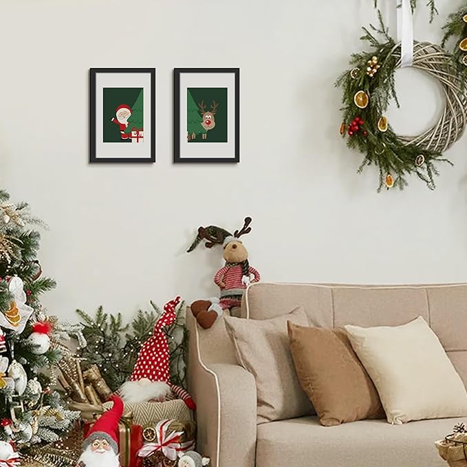 upsimples 8x12 Picture Frame Set of 5, Display Pictures 6x8 with Mat or 8 x 12 Without, Wall Gallery Photo Frames, Black