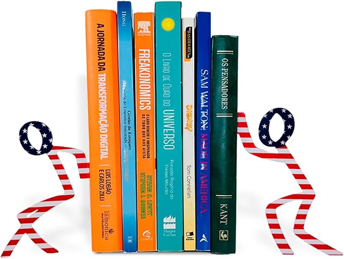 Geguton Liam Patriot Bookend – Steel Epoxy-Coated – Decorative Book Support Pair for Living Room, Home Office or Gift