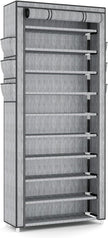 VTRIN Vertical Narrow Shoe Rack Organizer Tall Shoe Rack for Closet Entryway 10 Tier Non-Woven Cover Shoe Shelf Holds 36-41 Pairs Free Standing Shoe Storage Cabinet with Dustproof Cover, Multi Color