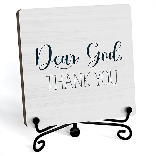 Modern Farmhouse Decor, Home Decor For Living Room, Boho Chic Aesthetic Shelf Decorations, Christian Dear God Sign, Farm House Entryway Tv Stand Fireplace Coffee Table Decoration (08)