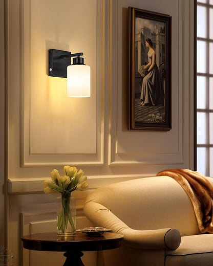 Battery Operated Wall Sconce Set of 2, Black Rechargeable Wall Lights with Timer Function, Easy Install Dimmable Wireless Wall Lamps for Living Room, Bedroom, Hallway, Entryway Decor 3000K