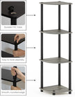 Furinno TURN-N-TUBE Corner Shelf, 4-Tier Corner Bookshelf, Display Storage Shelves with Open Shelves, for Organization and Storage, Living Room, Home Office, Garage, French Oak