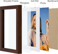 Vittanly 5x7 Picture Frame Set of 4, Display Pictures 4x6 with Mat or 5x7 without Mat, Engineered Wood with Shatter Resistant Plexiglass, Small Photo Frames for Wall or Tabletop Display, Brown