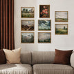 SHENIFY Vintage Landscape Framed Canvas Wall Art Forest Pond Classic Hallway Kitchen Office Decor - 8x10in Natural Framed
