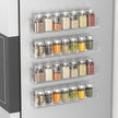 PMMASTO Adhesive Acrylic Spice Rack Organizer for Wall with 2 Nano Double Sided Tape, Spice Shelf Organization for Kitchen Cabinet Door/Pantry Door, Wall Mount Seasoning Rack (Clear-4 Pack)