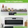 30 Inch Magnetic Stove Top Shelf | 3-Zone Kitchen Organizer with Anti-Slip & Anti-Fall Design | Heat Resistant (-40°F to 446°F) Food-Grade Silicone Spice Rack for Flat Stoves-Grey
