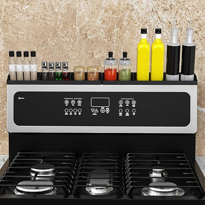 30 Inch Silicone Stove Oven Top Shelf Magnetic for Kitchen Gadgets, Soft Flexible Strong Magnetic Heat Resistant Spice Rack Kitchen Organizer