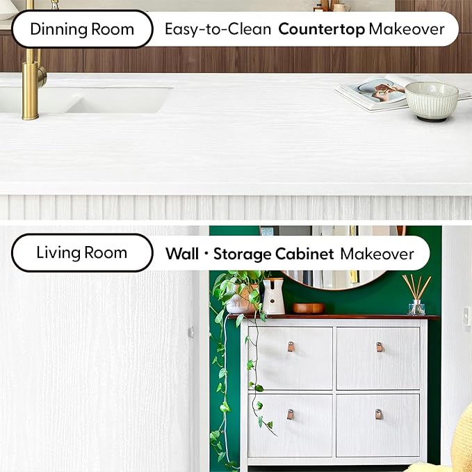 White Wood Grain Contact Paper, 17.3