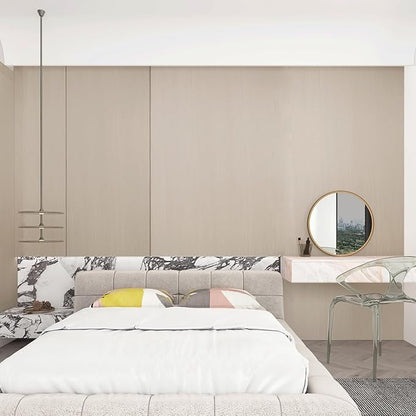Off White Wood Wallpaper Peel and Stick Wood Grain Contact Paper 48"x118" Extra Wide Wood Contact Paper for Cabinet Drawers Crafts Furniture Wooden Wallpaper Waterproof Removable Beige Wood Vinyl Wrap